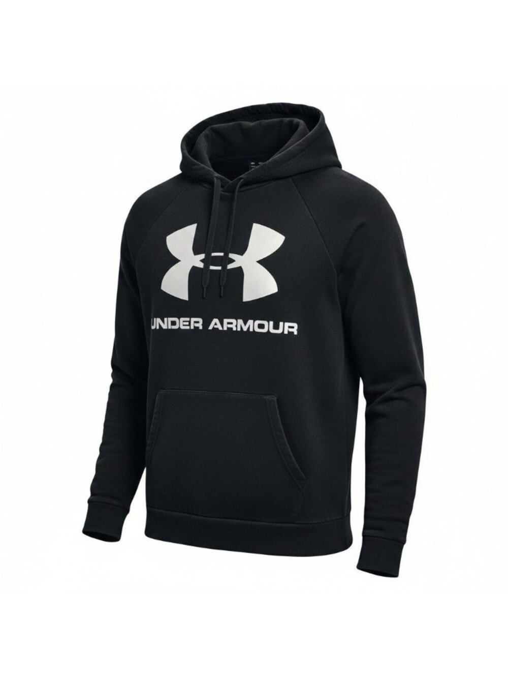 Mens Black Hoodie Pullover Sweatshirt Mens Size Medium Under Armour - Picture 1 of 13